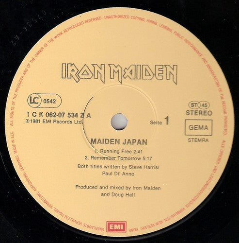 Iron Maiden : Maiden Japan (12",EP)