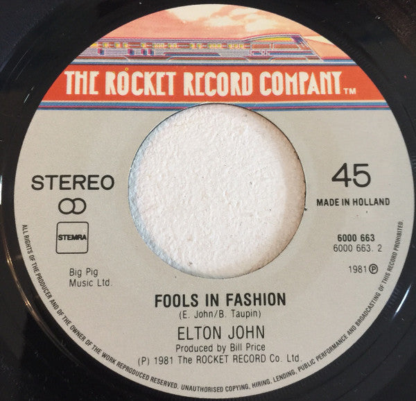 Elton John : Nobody Wins (7",45 RPM)