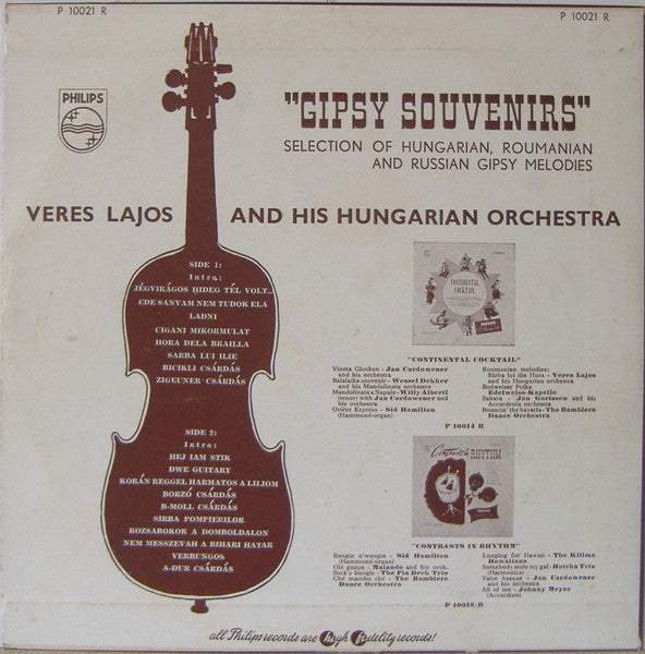 Veres Lajos And His Gipsy-Orchestra : Gipsy Souvenirs (LP,10")