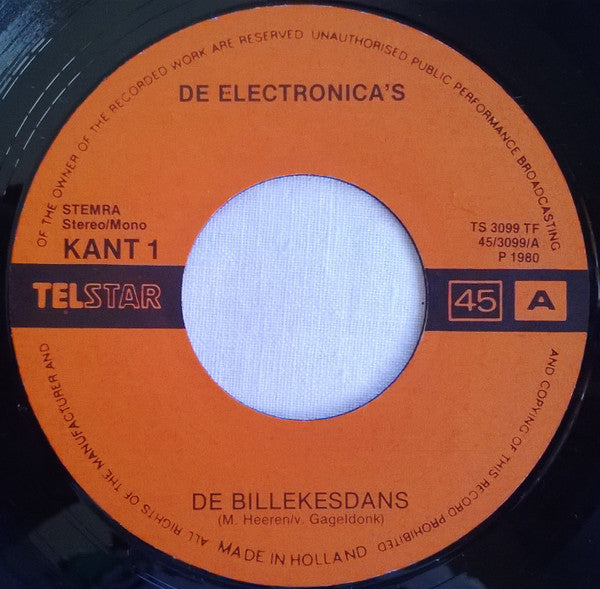 De Electronica's : De Billekesdans (7",45 RPM,Stereo,Mono)