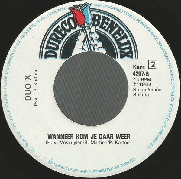 Duo X : In Gedachten Zie Ik 't Kerkje Weer (7",45 RPM,Single,Reissue)