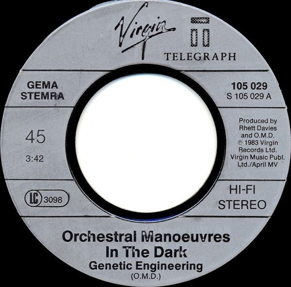 Orchestral Manoeuvres In The Dark : Genetic Engineering (7",45 RPM,Single,Stereo)