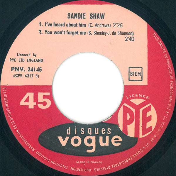 Sandie Shaw : Long Live Love (7",45 RPM,EP)