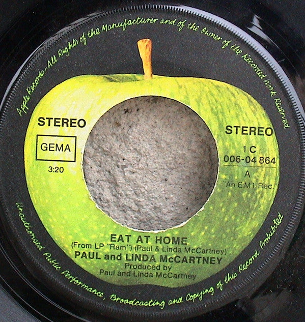 Paul & Linda McCartney : Eat At Home / Smile Away (7",Single,45 RPM)