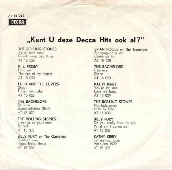 Rolling Stones, The : Tell Me / Come On (7",45 RPM,Mono)