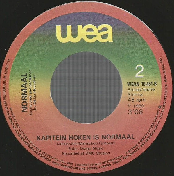 Normaal : Net-As Gisteren (7",45 RPM,Stereo,Mono)