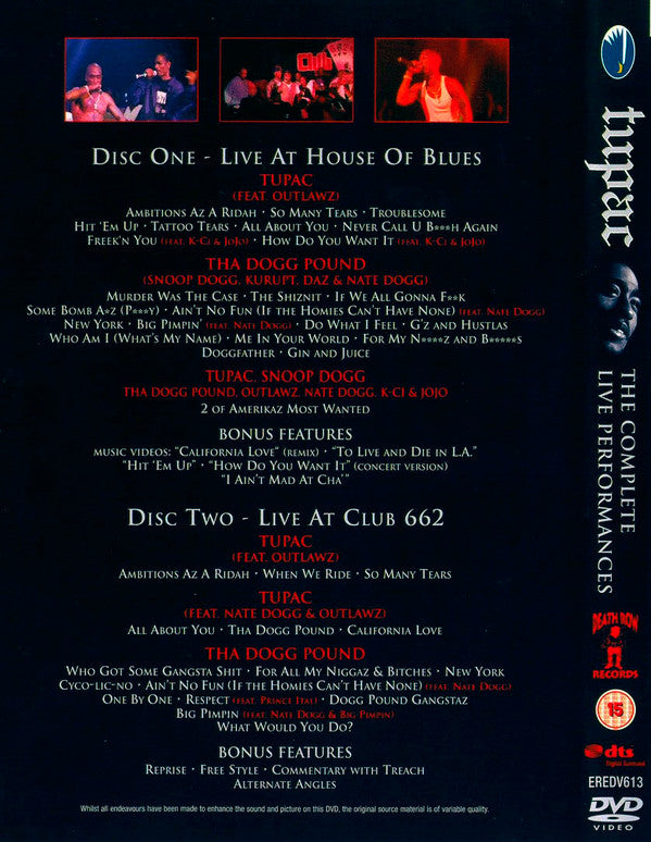 2Pac : The Complete Live Performances (DVD-Video,Special Edition)