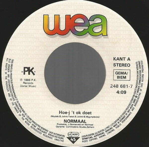 Normaal : Hoe-j't Ok Doet (7")