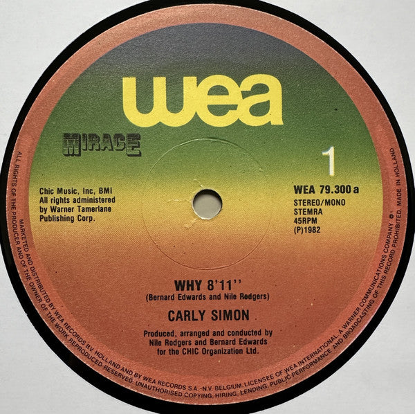 Carly Simon : Why (12",45 RPM,Maxi-Single)