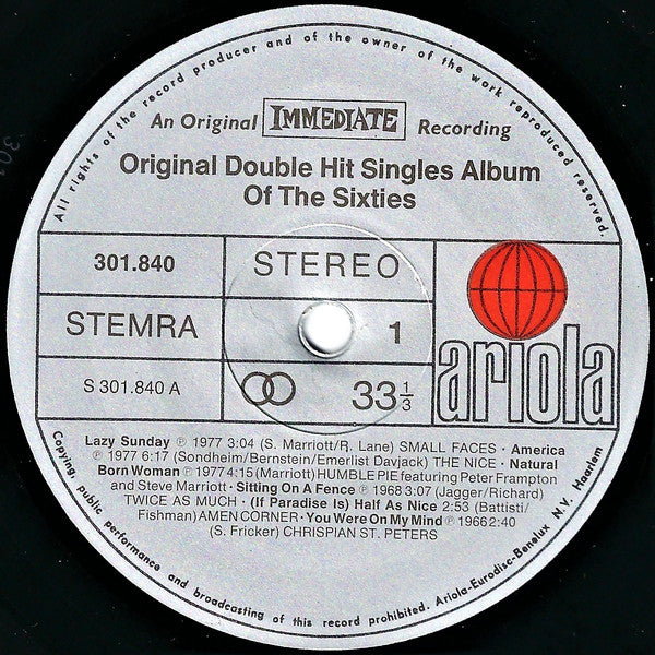 Various : Original Double Hit Singles Album Of The Sixties (LP,Compilation)