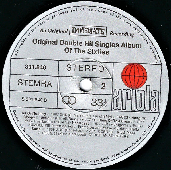 Various : Original Double Hit Singles Album Of The Sixties (LP,Compilation)