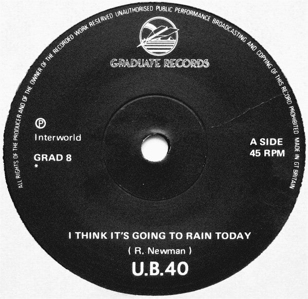 UB40 : I Think Its Going To Rain Today / My Way Of Thinking (7",45 RPM,Single)