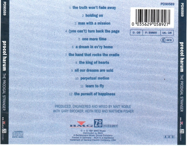 Procol Harum : The Prodigal Stranger (Album)