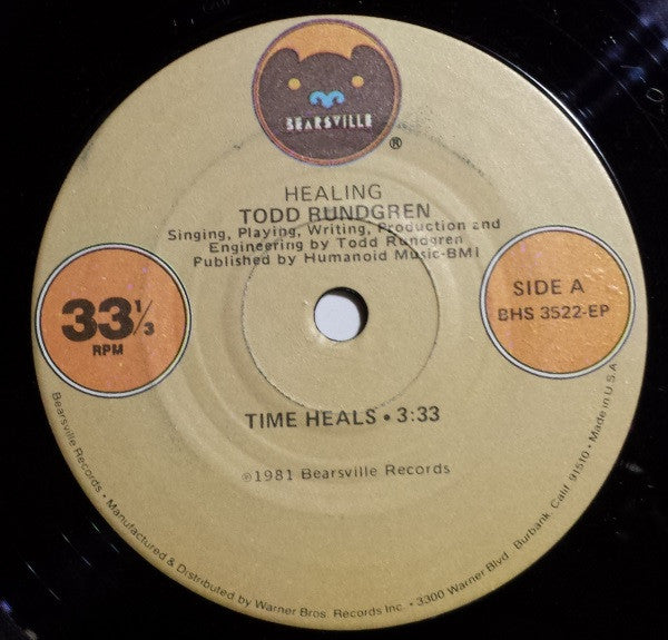 Todd Rundgren : Time Heals (7",33 ⅓ RPM)
