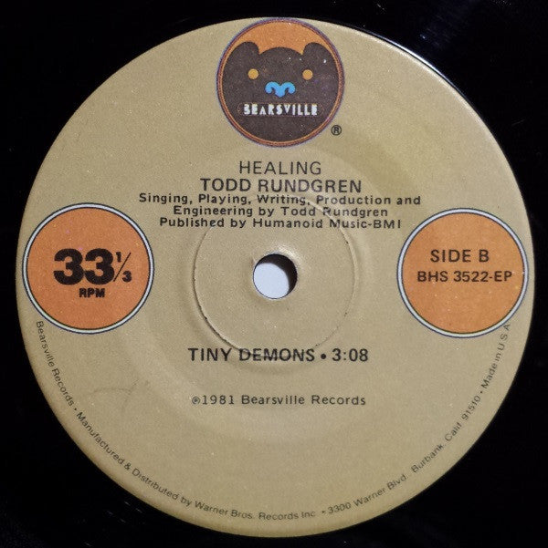 Todd Rundgren : Time Heals (7",33 ⅓ RPM)