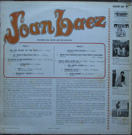 Joan Baez Featuring Bill Wood (5) And Ted Alevizos : Joan Baez (LP,Album,Reissue)
