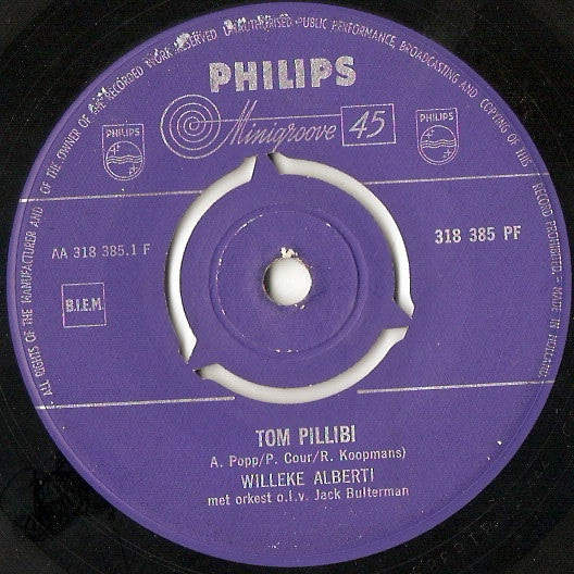 Willeke Alberti : Tom Pillibi / Spiegeltje Spiegeltje (7",45 RPM,Single)