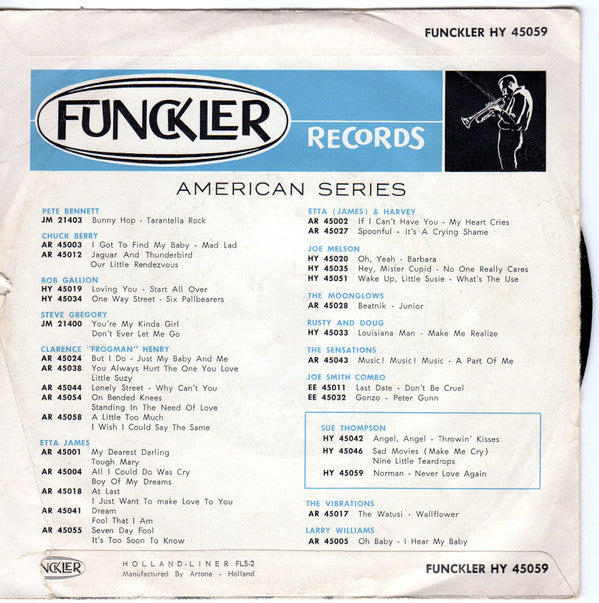 Sue Thompson : Norman / Never Love Again (7",45 RPM)