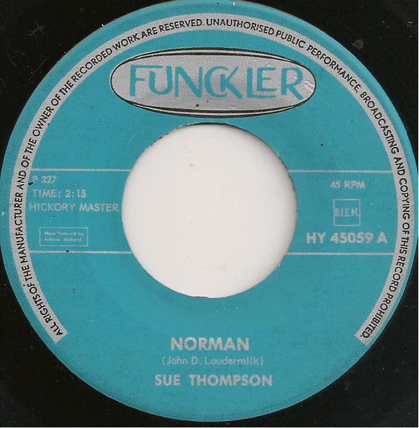 Sue Thompson : Norman / Never Love Again (7",45 RPM)