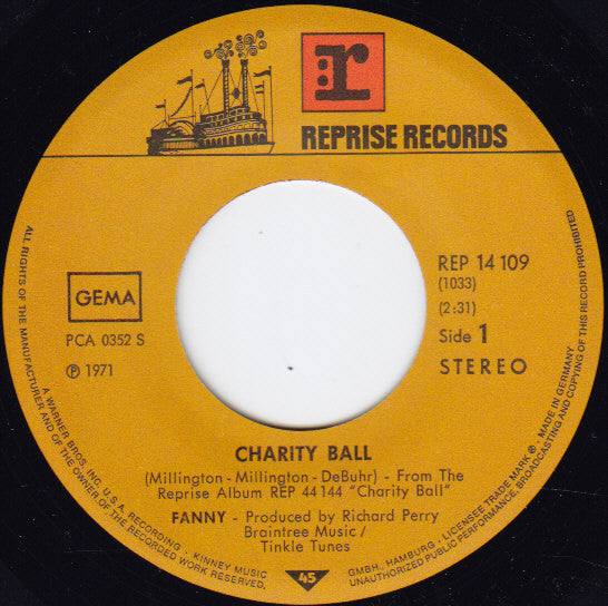 Fanny (2) : Charity Ball (7",Single)