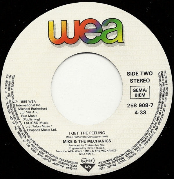 Mike & The Mechanics : Silent Running (On Dangerous Ground) (7",Single,45 RPM)