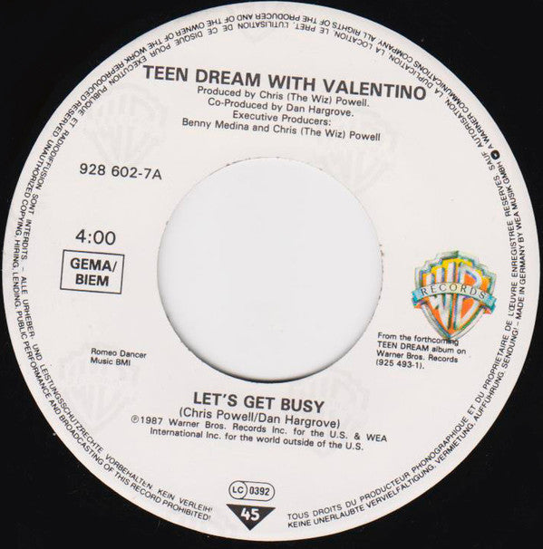 Teen Dream : Let's Get Busy (7",Single,45 RPM)