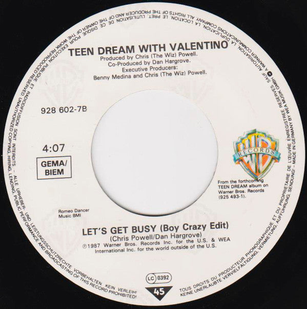 Teen Dream : Let's Get Busy (7",Single,45 RPM)