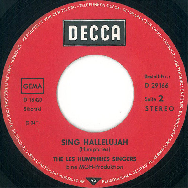 Les Humphries Singers : Take Care Of Me (7",45 RPM,Single)