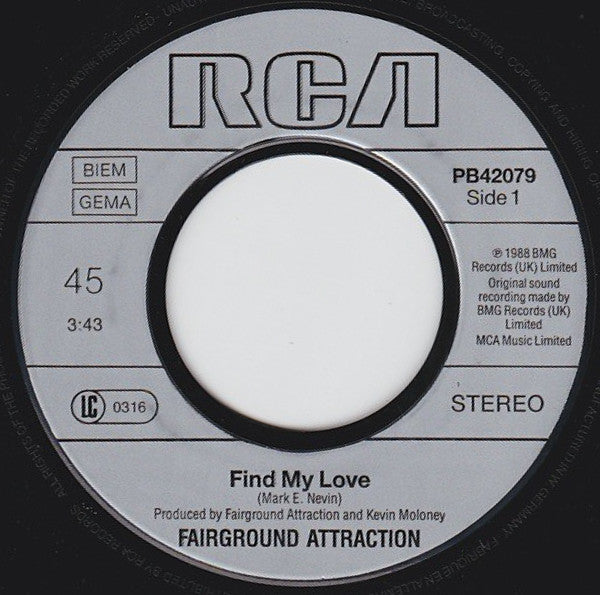 Fairground Attraction : Find My Love (7",45 RPM,Single)