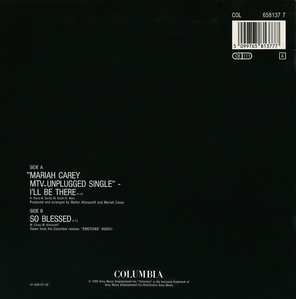 Mariah Carey : I'll Be There (MTV Unplugged) (7",45 RPM,Single)