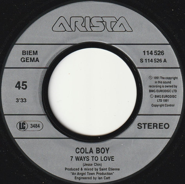 Cola Boy : 7 Ways To Love (7",45 RPM,Single,Stereo)
