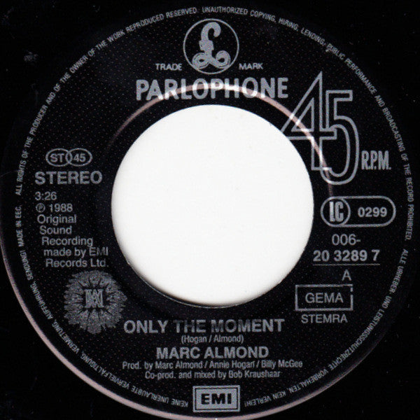 Marc Almond : Only The Moment (7",45 RPM,Single,Stereo)