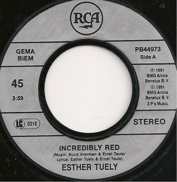 Esther Tuely : Incredibly Red (7",Single)