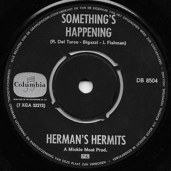 Herman's Hermits : Something's Happening  (7",45 RPM,Single)