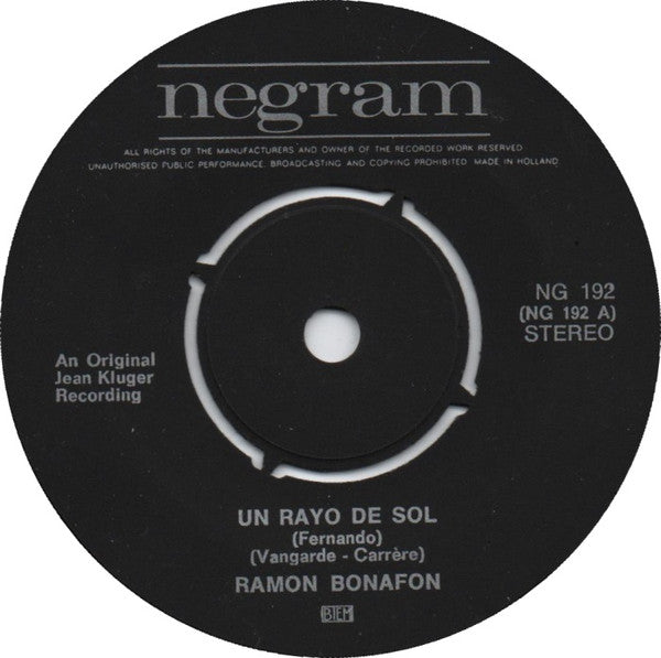 Ramon Bonafon : Un Rayo Del Sol (Fernando) (7",Single)