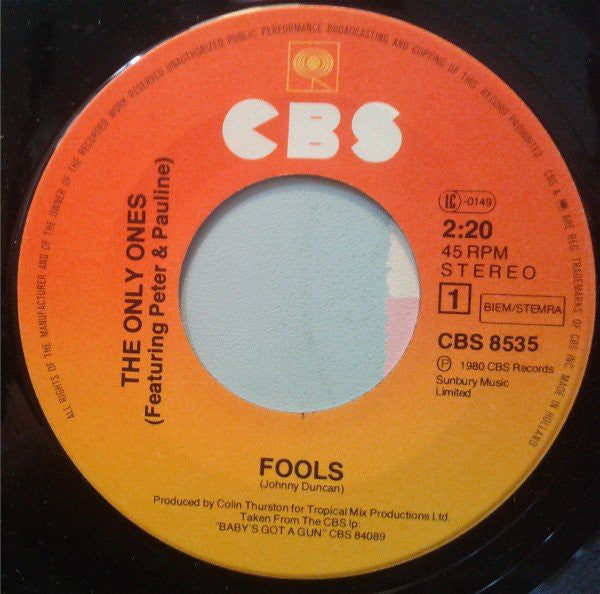 Only Ones, The : Fools (7",Single,45 RPM)