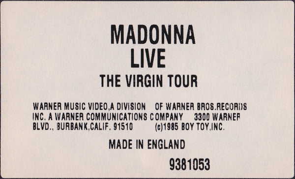 Madonna : Madonna Live (The Virgin Tour) (Stereo)