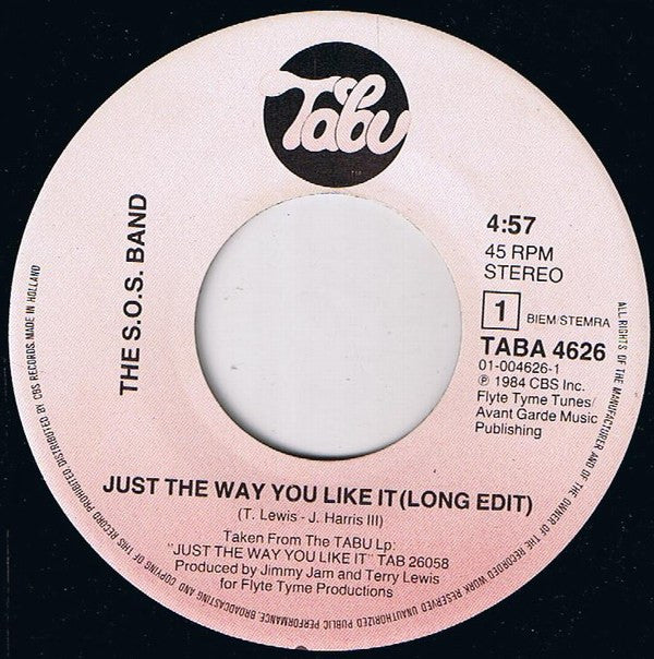 S.O.S. Band, The : Just The Way You Like It (Long Edit) (7",45 RPM,Single)