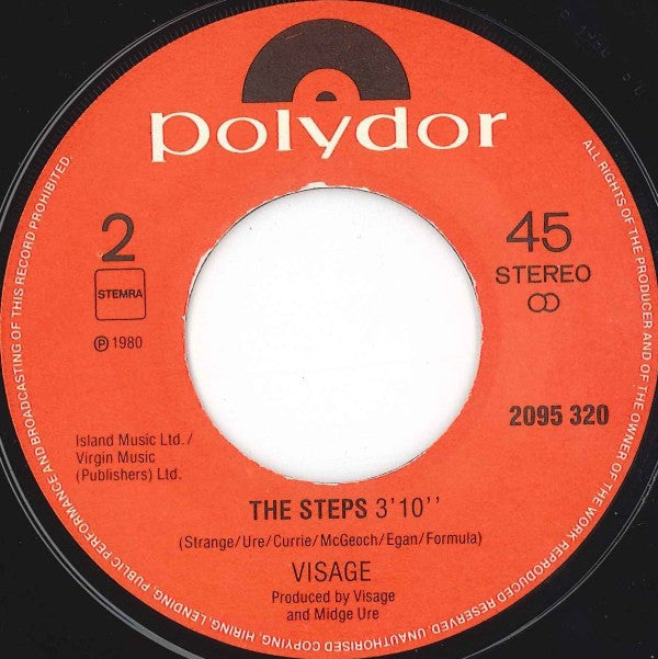 Visage : Fade To Grey (7",45 RPM,Single,Stereo)