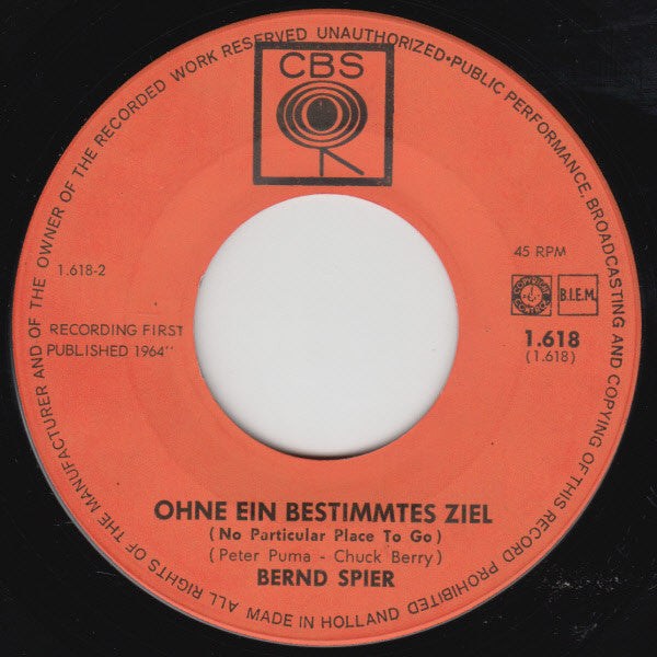 Bernd Spier : Memphis Tennessee (7",45 RPM,Single)