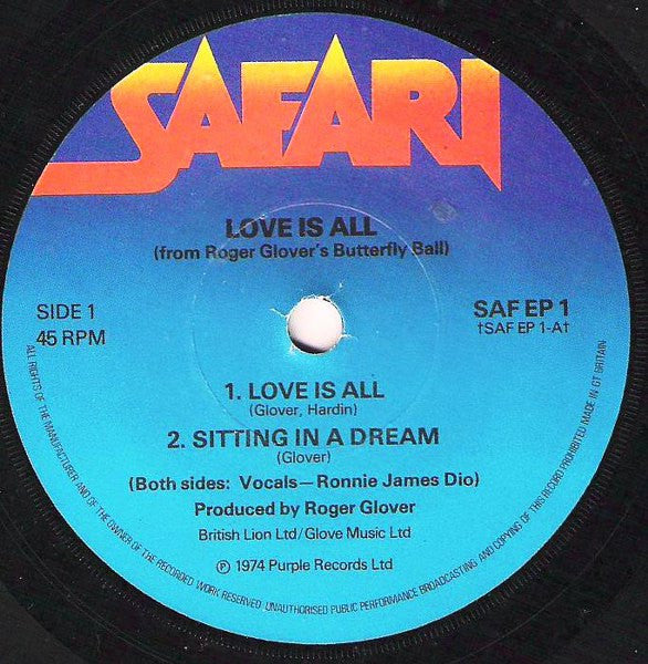 Roger Glover : Love Is All (7",45 RPM,EP)