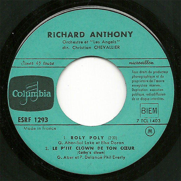 Richard Anthony (2) : Roly - Poly (7",45 RPM,EP)