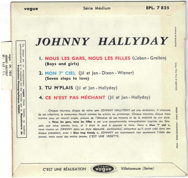 Johnny Hallyday : Nous Les Gars, Nous Les Filles (7",45 RPM,EP)