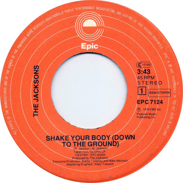 Jacksons, The : Shake Your Body (Down To The Ground) (7",45 RPM,Single)