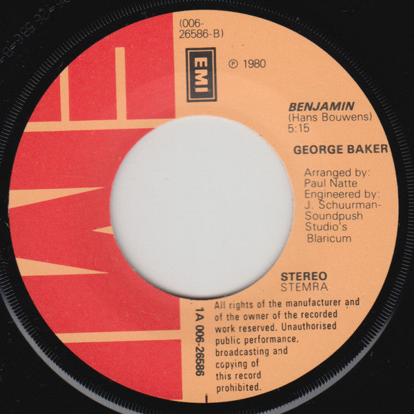 George Baker : All My Love (7",45 RPM,Single,Stereo)