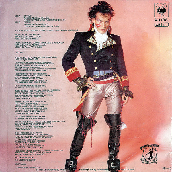 Adam And The Ants : Ant Rap (7",45 RPM,Single)