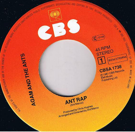 Adam And The Ants : Ant Rap (7",45 RPM,Single)