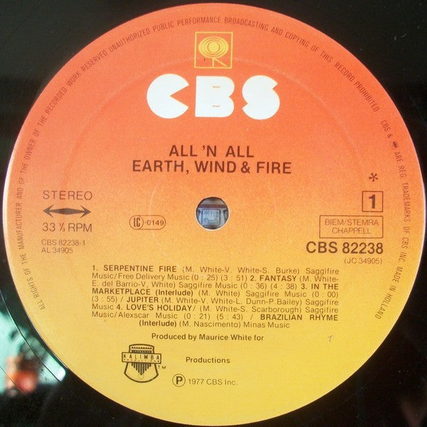 Earth, Wind & Fire : All 'N All (LP,Album)