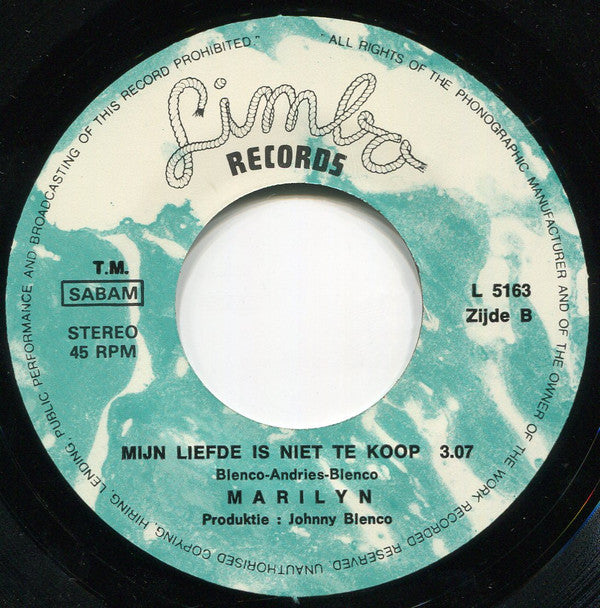 Marilyn (20) : Dat Is Liefde (7",Single)