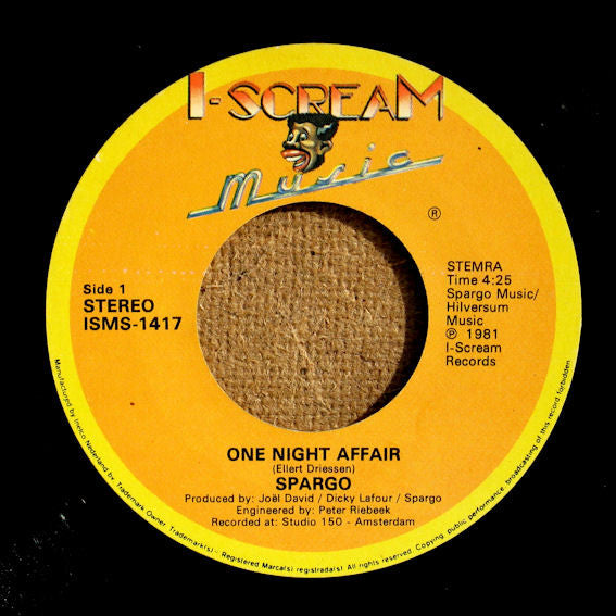 Spargo : One Night Affair (7",45 RPM,Single)